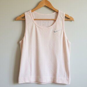 Nike Dri-FIT Mesh Sleeveless Tank Top Light Peach Cream Size Medium